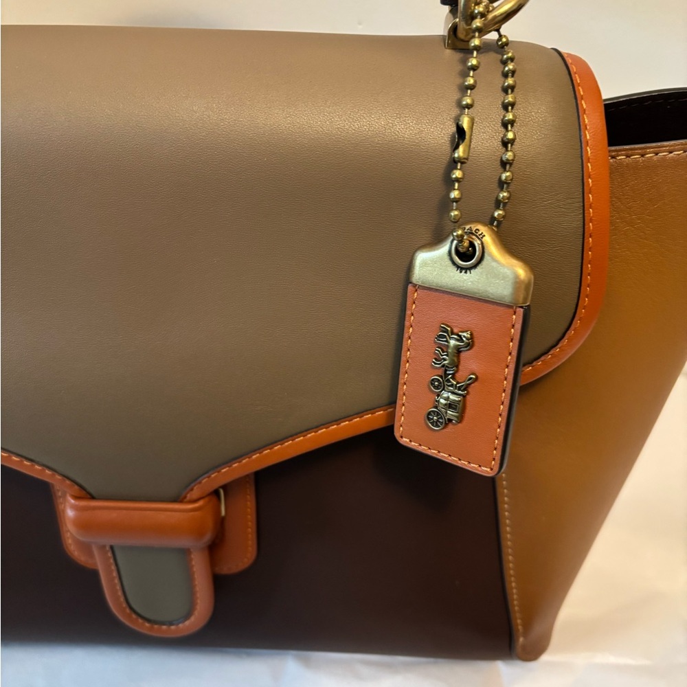 Coach 1941 Color Block Courier Carry all Leather Satchel crossbody - Picture 2 of 16
